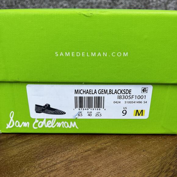 Sam Edelman Michaela Gem Women’s Size 9 Black Mary Janes Shoes Suede Noir NEW - Picture 11 of 11